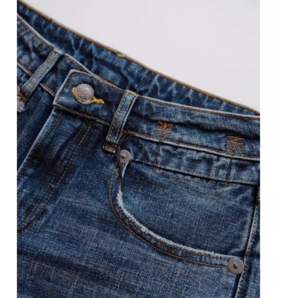 R13 Blue Flared Wide-Leg Jeans - Picture 8 of 10